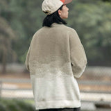 Unisex Shirts Autumn Half Turtleneck Gradient Sweater