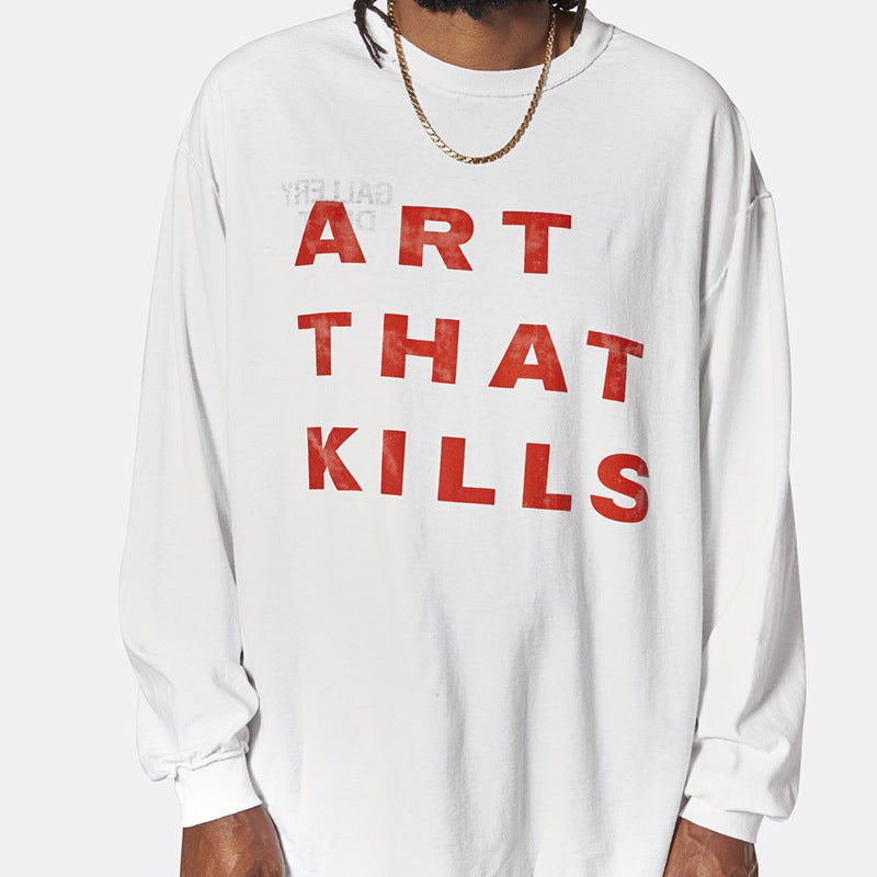 Gallery Dept T Shitrs Cotton Long Sleeve T-shirt Loose