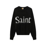Saint m t sweater s.m letter series pattern knitted crewneck pullover sweater wholesale