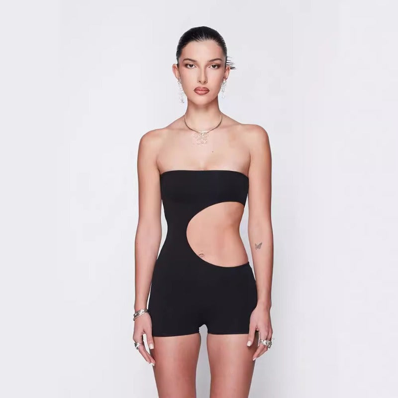 Women Jumpsuit Summer Sexy Jumpsuit One-Shoulder Hollow-out Jumpsuit