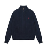 Rl ralph lauren lambswool cardigan - women's warm knitwear, couple's style, loose fit, autumn/winter zip-up turtleneck top
