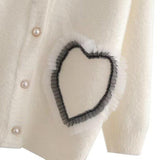 Women Sweater Knitwear round Neck Imitation Mink Knitted Cardigan Women's Autumn and Winter Sweater Coat