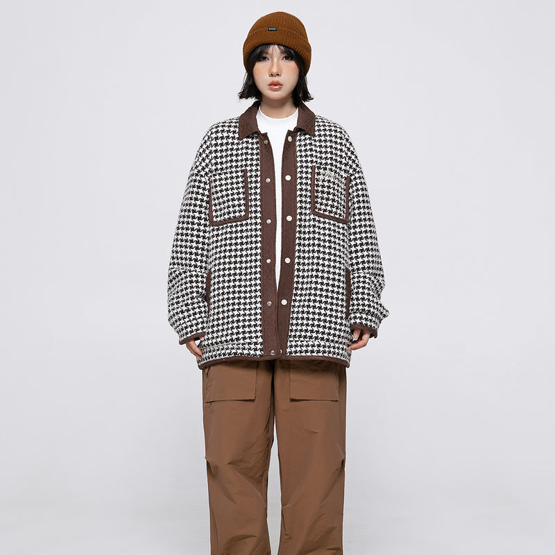 Unisex Jacket Autumn Houndstooth Loose Jacket