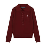 Rl ralph pony polo collar tops couple casualpulloverknittingfall and winter sweater macaron color