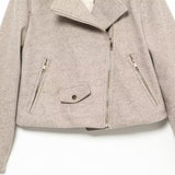 Women Woolen Coat Autumn New Zipper and Lapel Short Jacket