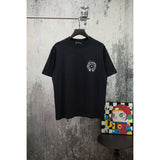 Ch hip-hop t shirts ch chrome hoof cross hardware short sleeve loosecasualamerican heavy weight short sleeve high street couple