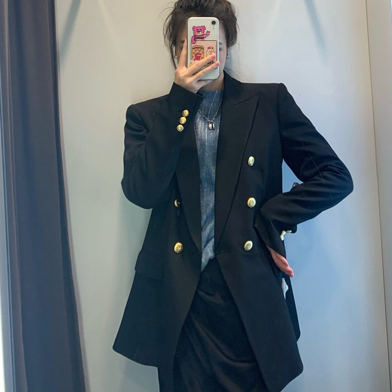 Women Suits Jacket Autumn and Winter Suit Short Double Breasted Suit