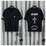 Ch hip-hop t shirts high street ch crow wash room kyosuke co-branded short-sleeved t-shirt printing short-sleeved casualeasiest for match american style