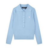 Rl ralph pony polo collar tops couple casualpulloverknittingfall and winter sweater macaron color