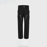 MIJKO Men Vintage Pants MIJKO Zipper Pants Splicing Zipper Casual Overalls