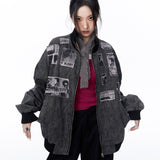 Unisex Jacket Autumn Nostalgic Stickers Jacket