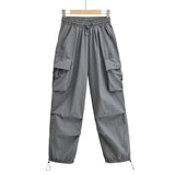Women Sweatpants Retro Loose Trousers Three-Dimensional Pocket Overalls