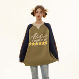 Unisex Sweater Autumn Jacquard Color Matching Letters Sweater