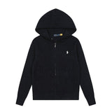 Rl small malafu embroidermacaron color cardiganknitting shirt sweater wool topssweatshirt zipper hooded outwear