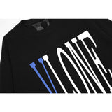 Vlone Sweatshirts Autumn and Winter Blue Big V Letter Crew Neck
