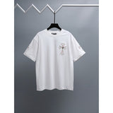 Ch hip-hop t shirts ch correct version best selling american cross patch embroider couple short-sleeved t-shirt high street easiest for match