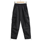Women Sweatpants Retro Loose Trousers Three-Dimensional Pocket Overalls