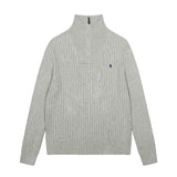 Rl ralph lauren pony fall/winter zip-up turtleneck top - couple's casual loose knit wool sweater - warm women's