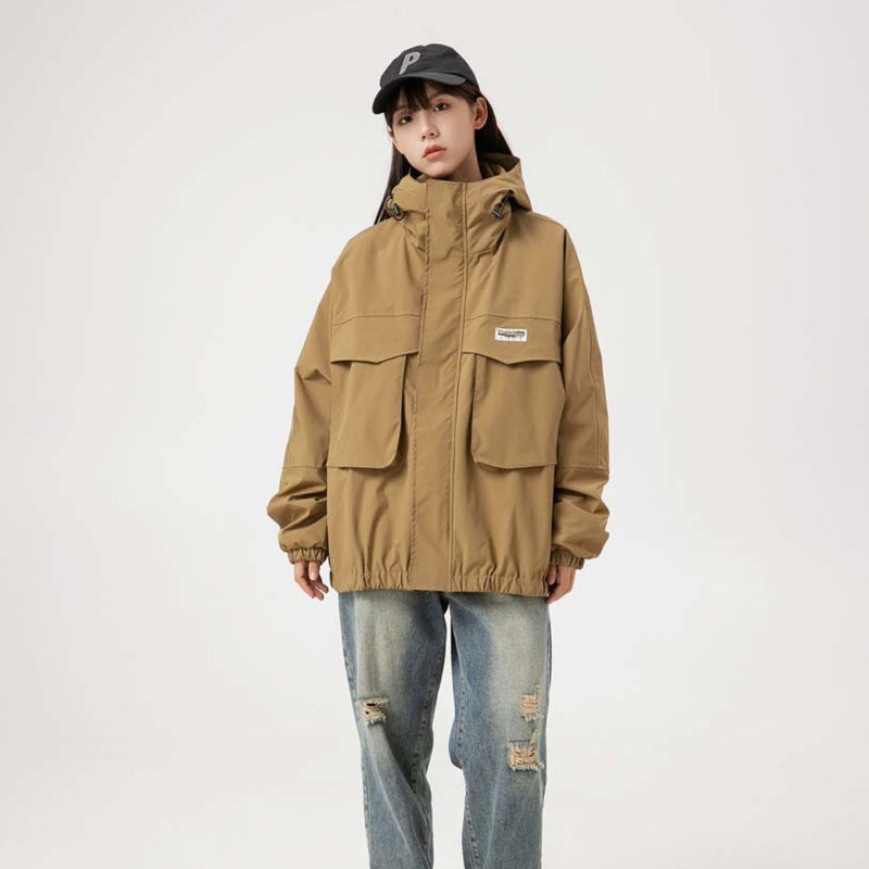 Unisex Jacket Autumn Outdoor Dark Plaid Shell Jacket