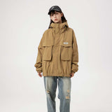 Unisex Jacket Autumn Outdoor Dark Plaid Shell Jacket