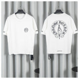 Ch hip-hop t shirts ch crow short-sleeved sanskrit printingloosecasual american heavy weight short-sleeved high street couple