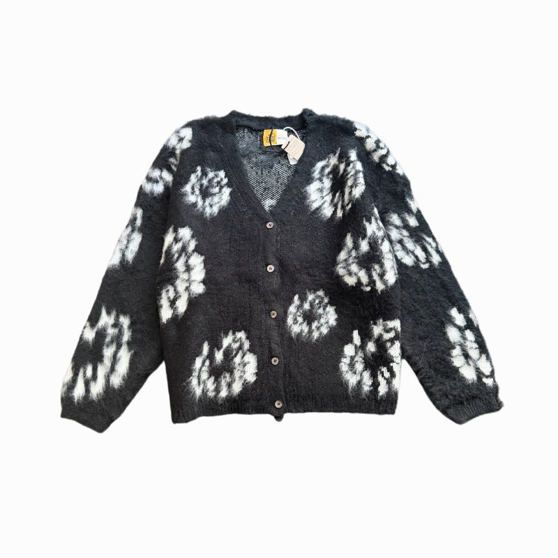 Saint m t sweater fall and winter s.m cobranded series pattern mohair sweater