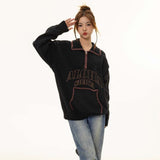 Unisex Sweater Autumn Polo Collar Embroidered Sweater