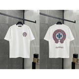 Ch hip-hop t shirts ch short-sleeved classic sanskrit horseshoe printingloosecasualpure cotton american heavy weight