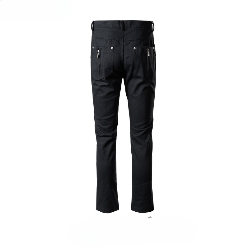 MIJKO Men's Vintage Pants MIJKO Men's Women's Autumn and Winter Zipper Wide-footed Trousers Denim Casual Pants