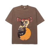 Hip-hop t shirts american trendy high street vtg four-eyed old man printing street hip hop washed retro distressed short-sleeved t-shirt