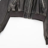 Women Leather Jacket Motorcycle Faux Leather Bomber Jacket Top