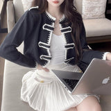 Women Knitwear Autumn and Winter round Neck Short Knitted Cardigan