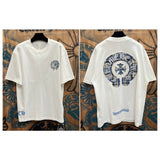 Ch hip-hop t shirts ch short-sleeved sanskrit horseshoe stereo printing loosecasualpure cotton american heavy weight short-sleeved