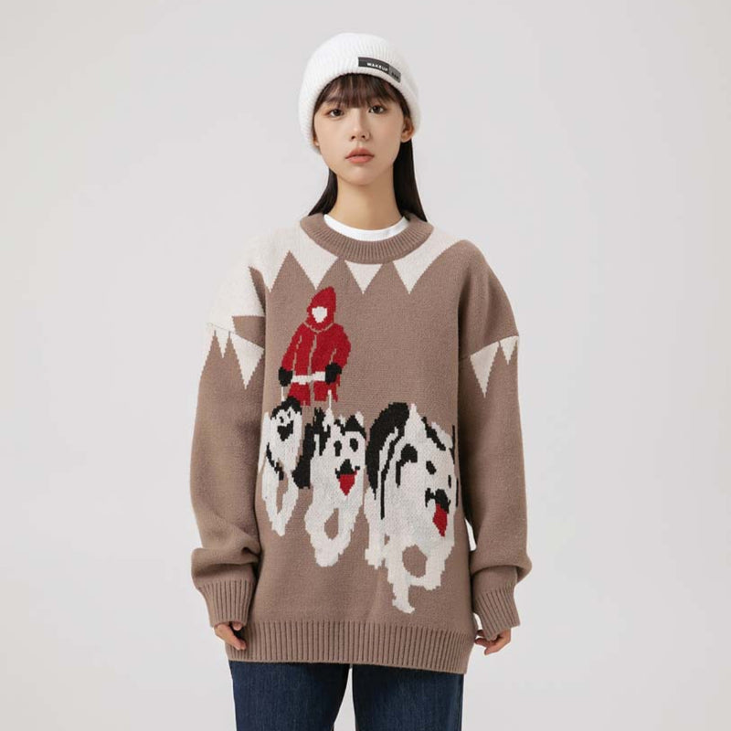 Unisex Sweater Autumn Vintage Cartoon round Neck Sweater