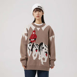 Unisex Sweater Autumn Vintage Cartoon round Neck Sweater