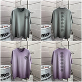 Ch hip-hop t shirts ch short-sleeved sanskrit printingloosecasualpure cottonheavy weightlong sleevest-shirt