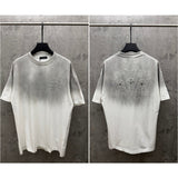 Ch hip-hop t shirts spring and summer ch american style washed patch spray horse embroidery couple short sleeve high street trendy