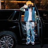 Gallery Dept Jeans leather label embroidery water ripple gradual change wash jeans