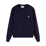 Ami arauneifknittingoutwearfall and wintercouplecardigan woolen heart high weight v neck