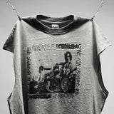 saint m t shirts s.m collaboration band graphic crew neck short sleeve t-shirt