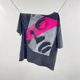saint m t shirts s.m. face letter graphic crew neck pullover short sleeve t-shirt