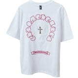 Ch hip-hop t shirts autumn and winter ch short-sleeved cross patch embroidery loosepure cotton t american heavy weight t-shirt