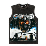 Hip-hop t shirts american high street rock street skull racing west coast rap vest vest sleeveless t-shirt undershirt