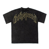 Hip-hop t-shirts: american retro skull print summer loose fit casual trendy hip-hop short sleeve tee