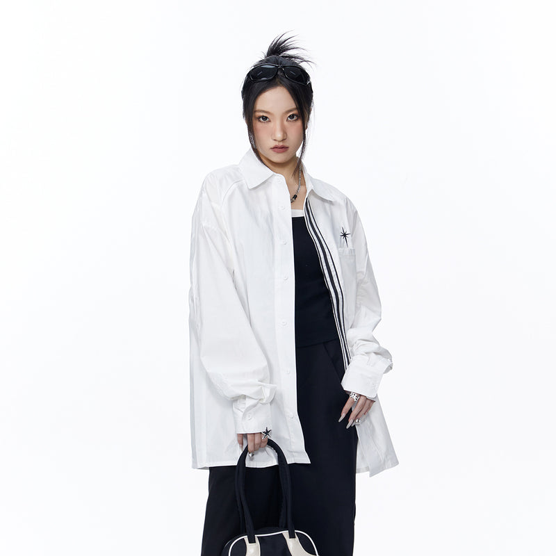 Unisex Jacket Autumn Loose Line Shirt