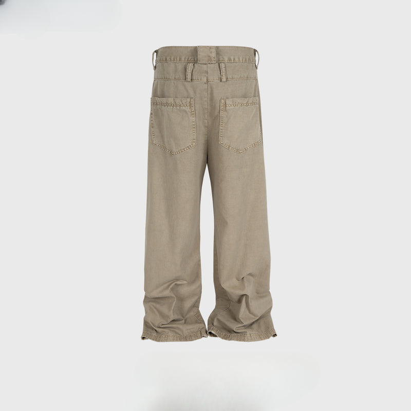 MIJKO Mens Vintage Pants MIJKO Logging Straight Jeans Cleanfit Wide Leg Overalls