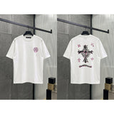 Ch hip-hop t shirts american ch short-sleeved hand-painted cross printingloosecasualpure cotton american heavy weight