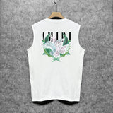 Amiri tank top pink parrot printing