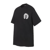 Ch hip-hop t shirts high version ch short sleeve casual horseshoe sanskrit logo printingloosecasual high street