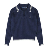 Rl ralph pony polo collar casualpullover wool sweater sweatertopsknittingfall and winter macaron couple